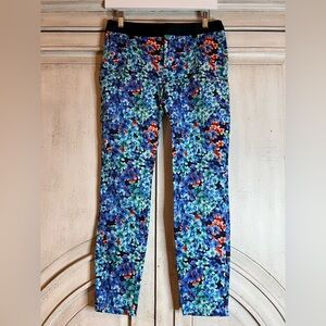 Forever 21 Floral Skinny Pants - Blue on Blue